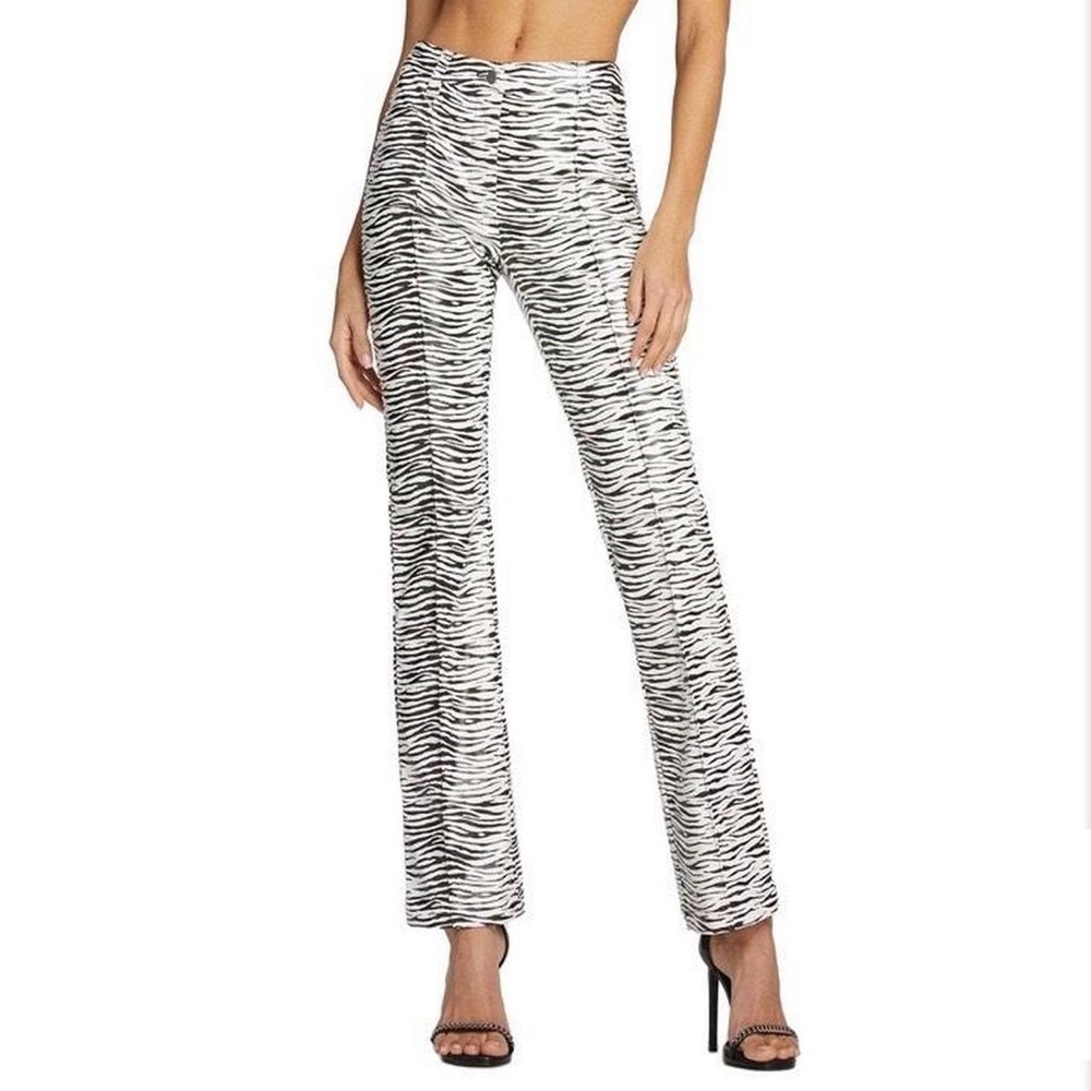 Zebra Print High-Waisted Pants